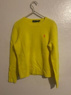 Ralph Lauren Women's Bright Yellow Crewneck Sweater